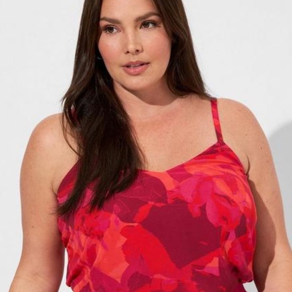 NEW✨TORRID Sophie Red/Pink Rose Tank - Picture 8 of 8